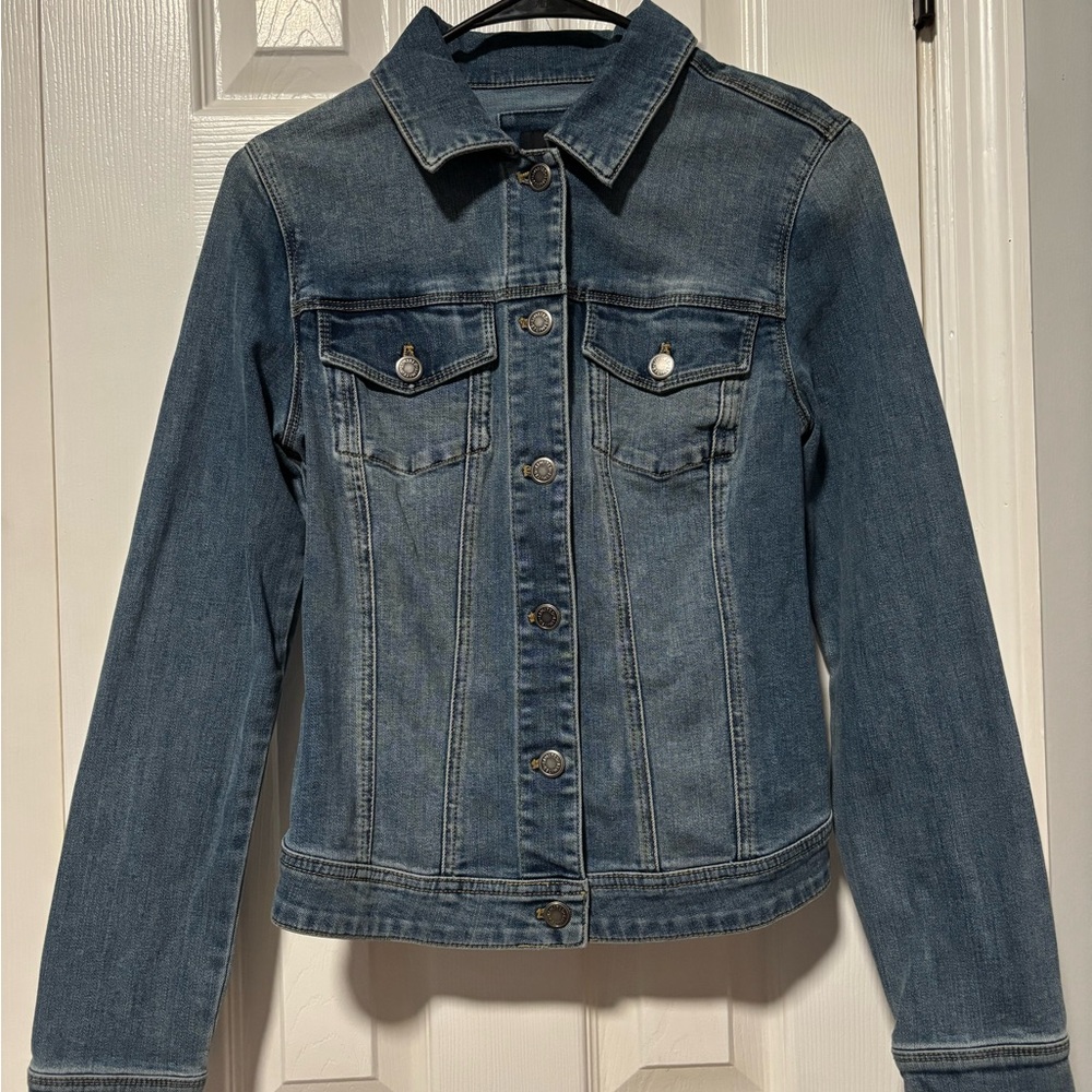 Women’s Blue Jean denim Jacket button up party casual formal holiday winter sexy